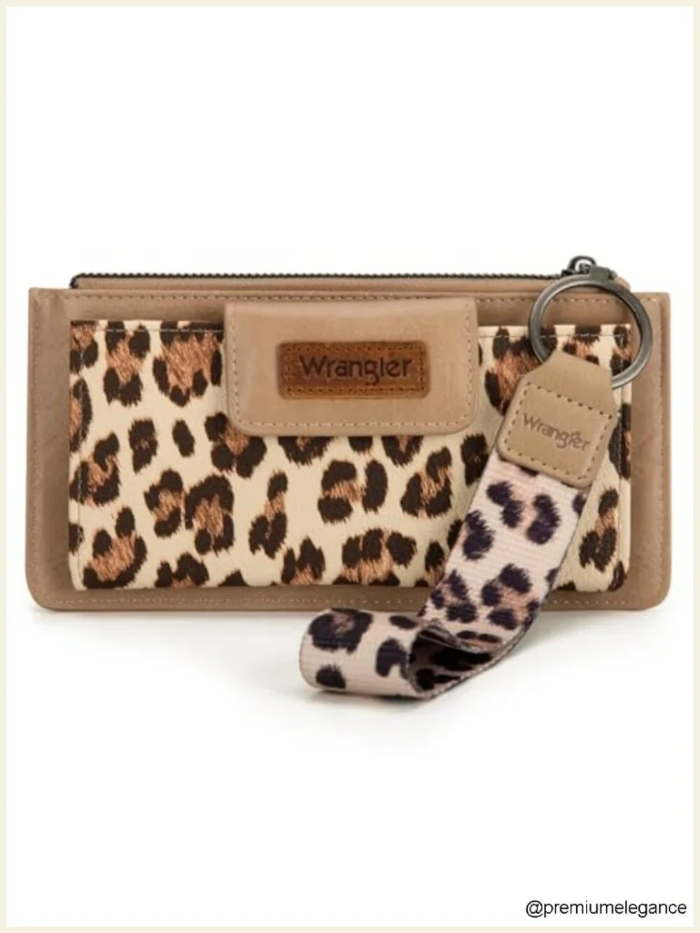 Faux Leather Wallet Wristlet with Card Slots and RFID Lining